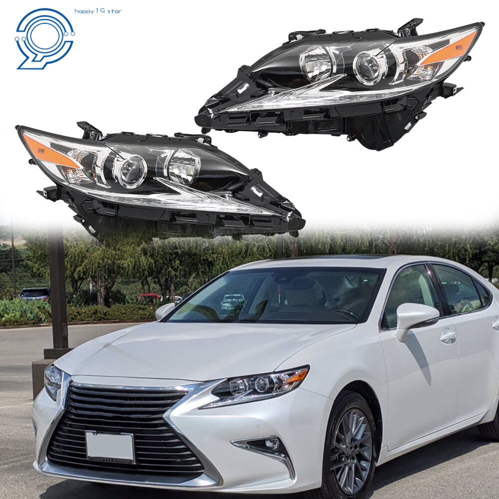 For 2016-2018 Lexus ES350 ES300H Halogen LED DRL Projector Headlight Left+Right