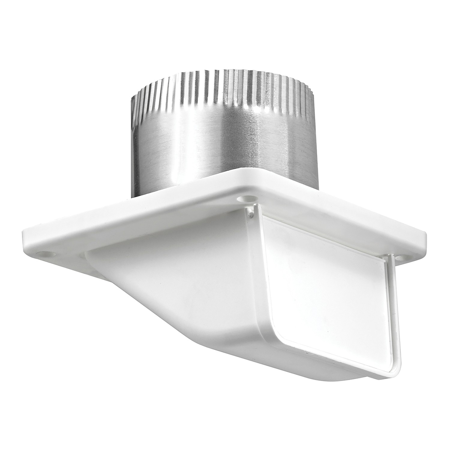 Lambro 143WTP 4-In. White Plastic Under Eave Vent with Weather Damper and Tail