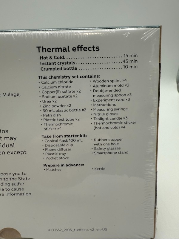 MEL Chemistry Kit Thermal Effects Ages 10+ New Sealed