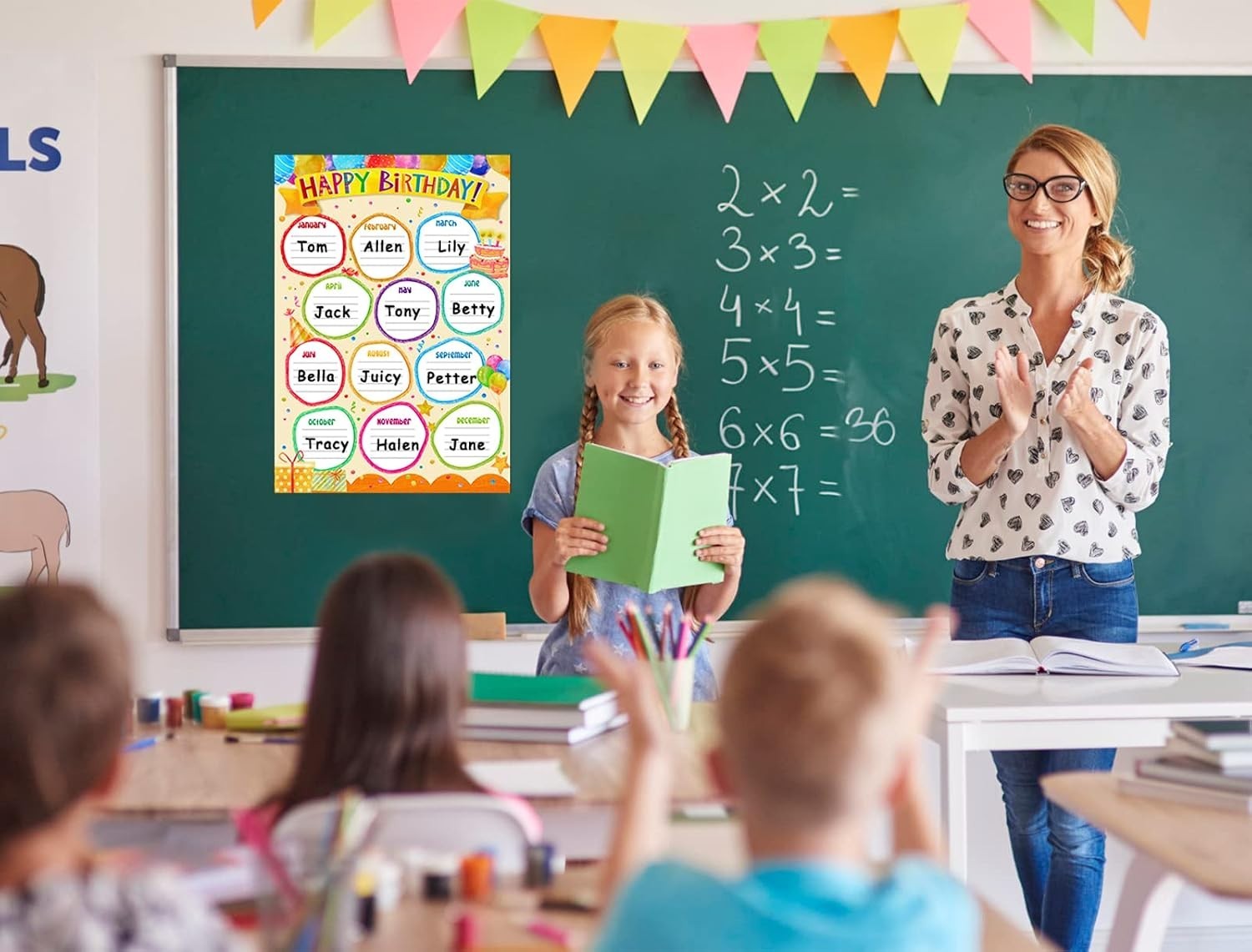 Laminated Birthday Calendar - Versatile Classroom Decoration for -Round Fun