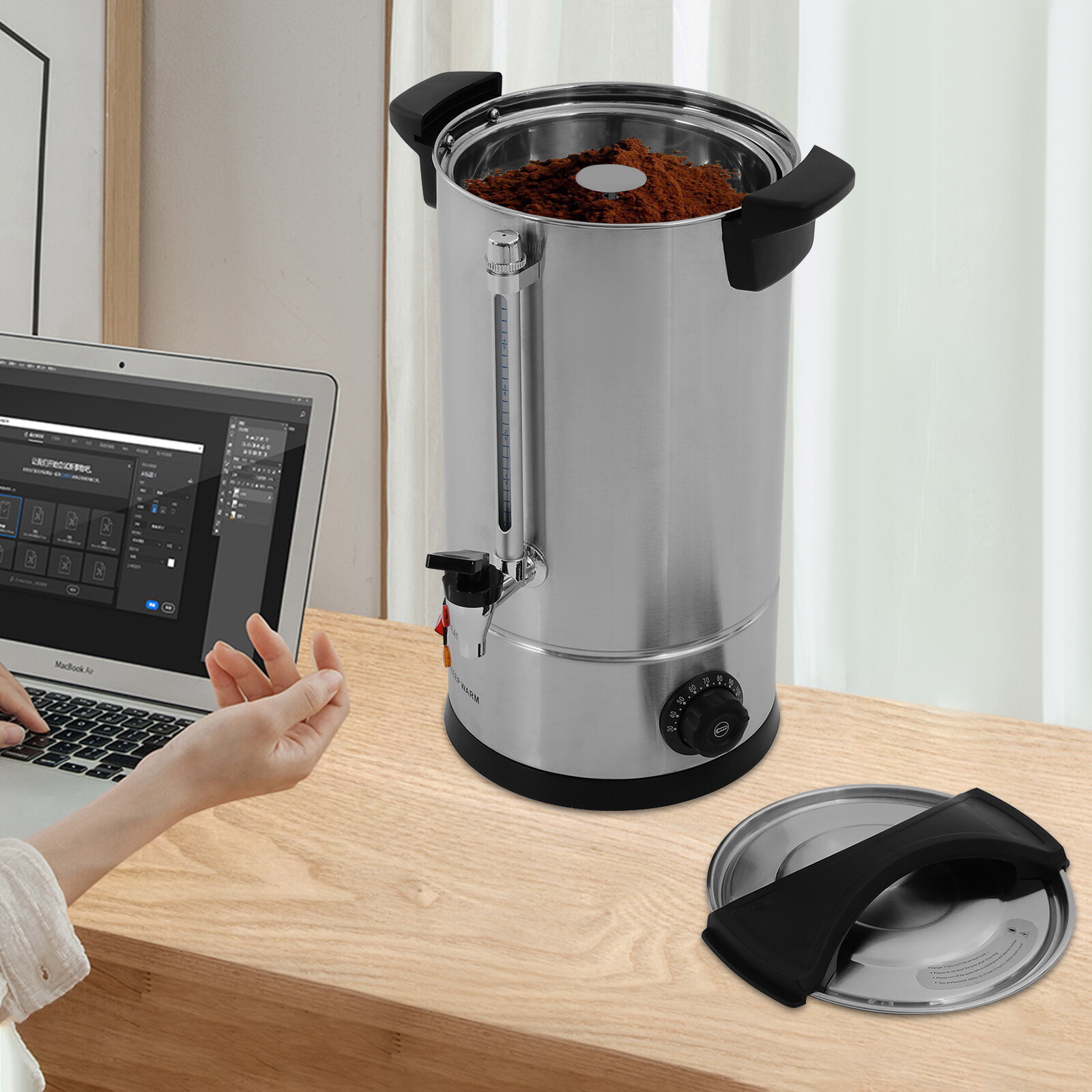 Coffee Urn 25L/6.6Gal Commercial Electric Stainless Steel Coffee Maker Office
