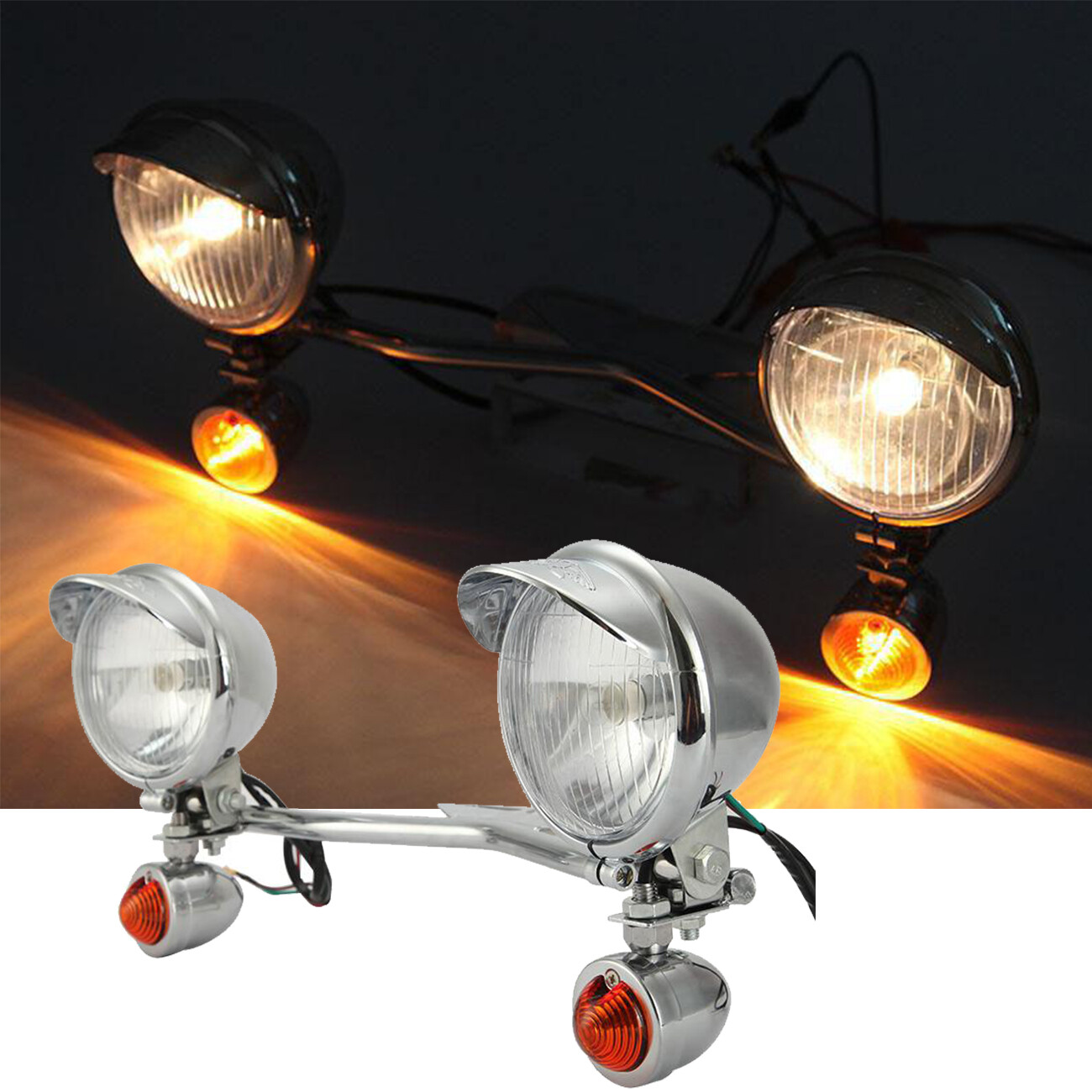 Passing Driving Turn Signals Fog Light Bar For Yamaha Road Star XV1700A XV1600A
