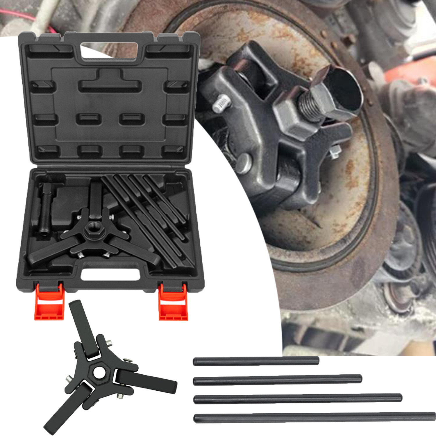 Harmonic Balancer Puller Crank Pulley Removal Kit Engine Motor Rod Auto LS GM US