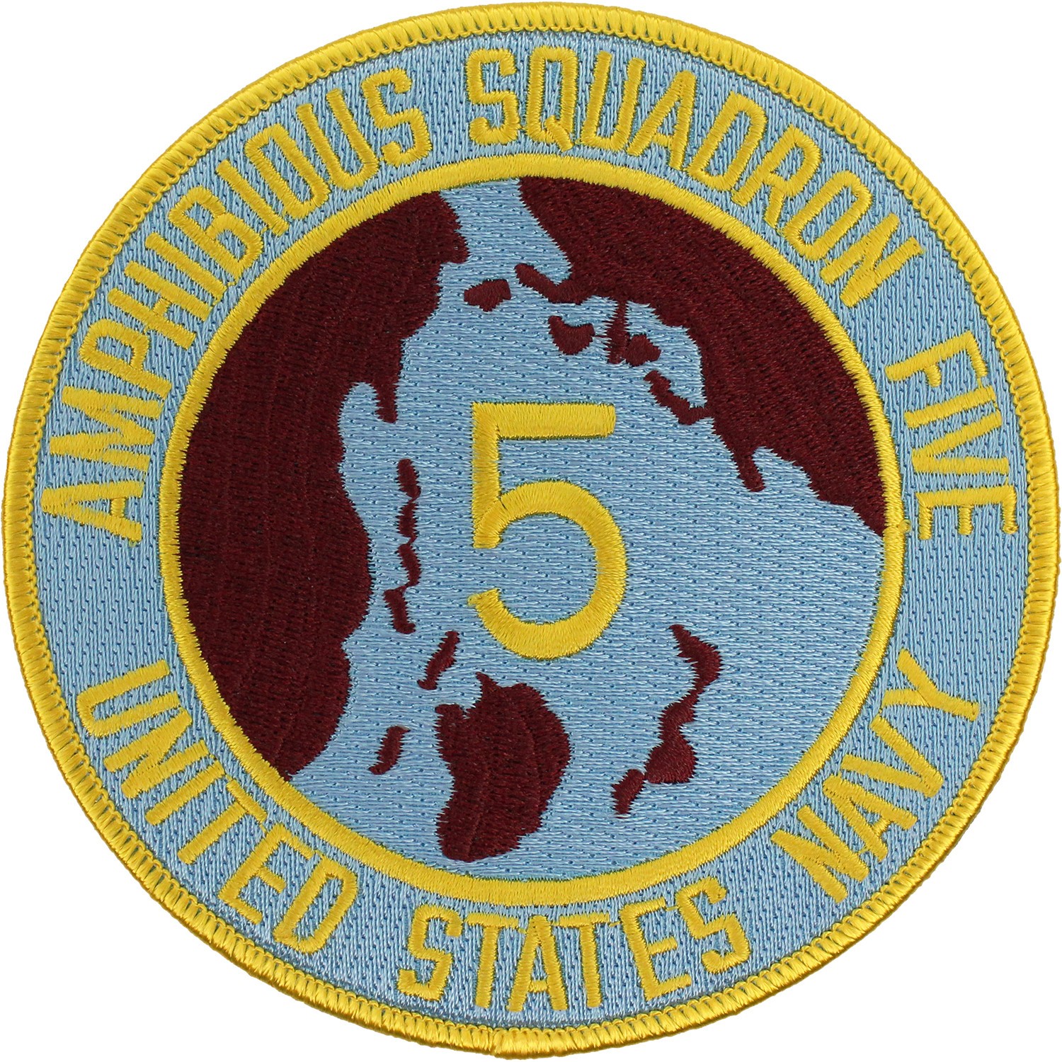 Navy Amphibious Squadron Five Patch ( Size 4 1/2" ) ( Sew-On )  P5588