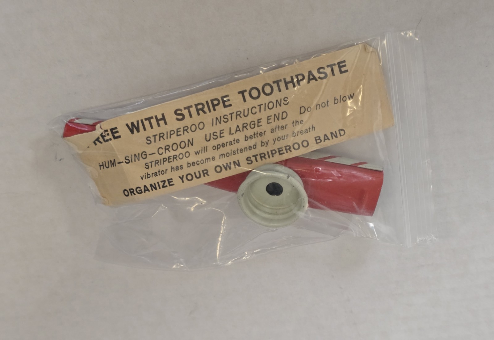 Vintage Striperoo Toothpaste Promo Toy Unused.