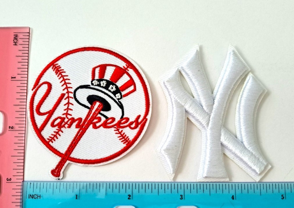 New York Yankees Embroidered Patches Set of 2 Iron/Sew On Free Shipping