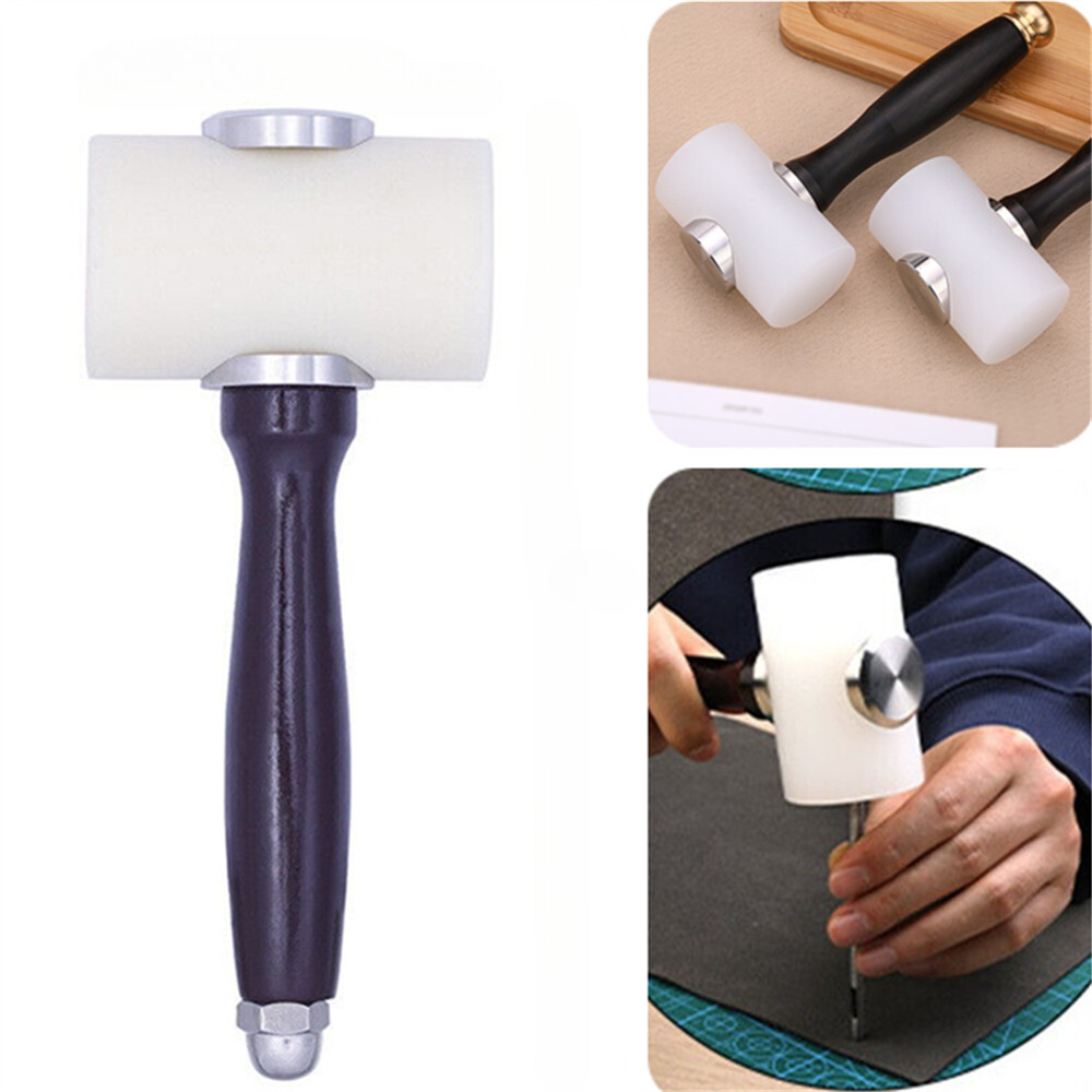 Wooden Handle Nylon Hammer T Head Leather craft Carving for Stamping Tools Kit