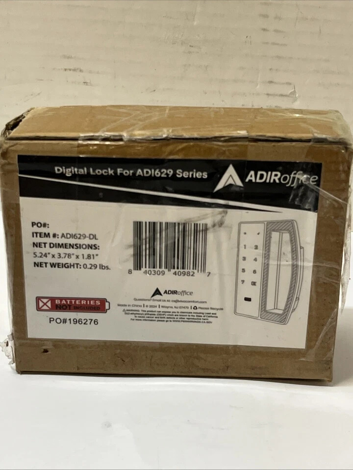 ADIR Office ADI629-DL Digital Lock For ADI629 Series, 5.24" X 3.78" X1.81"