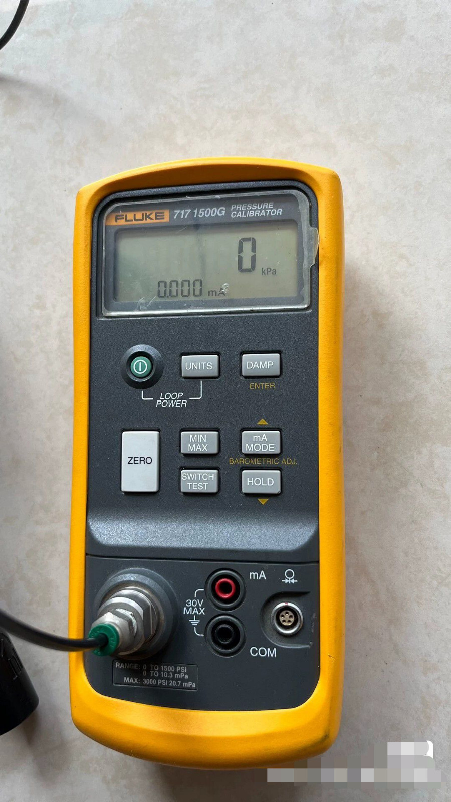 FLUKE 717 1500G Electric Pressure Calibrator used#HL