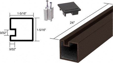 CRL 6407524 Black Bronze Anodized 24" End Aluminum Counter Post