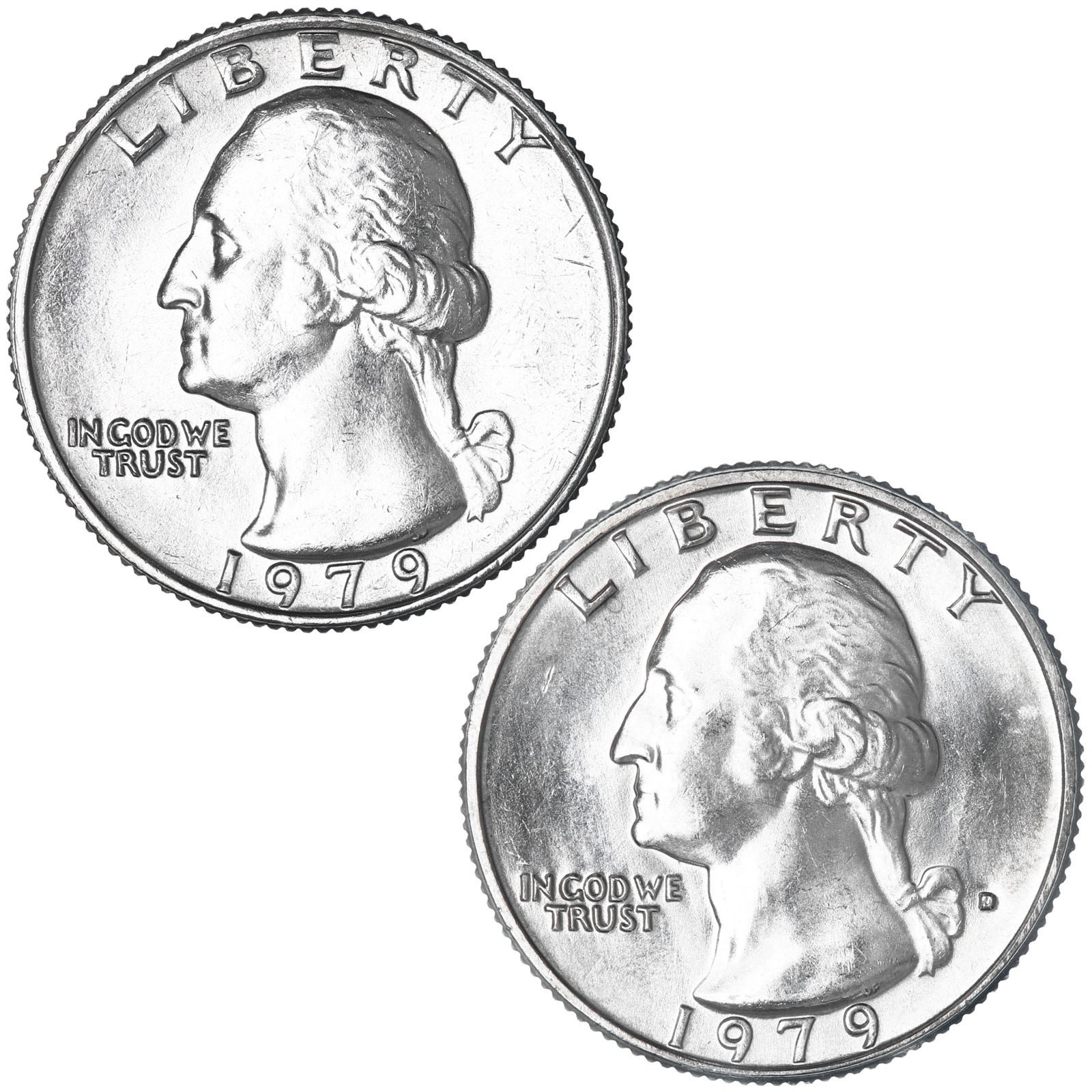 1979 P D Washington Quarter BU 2 Coin Year Set