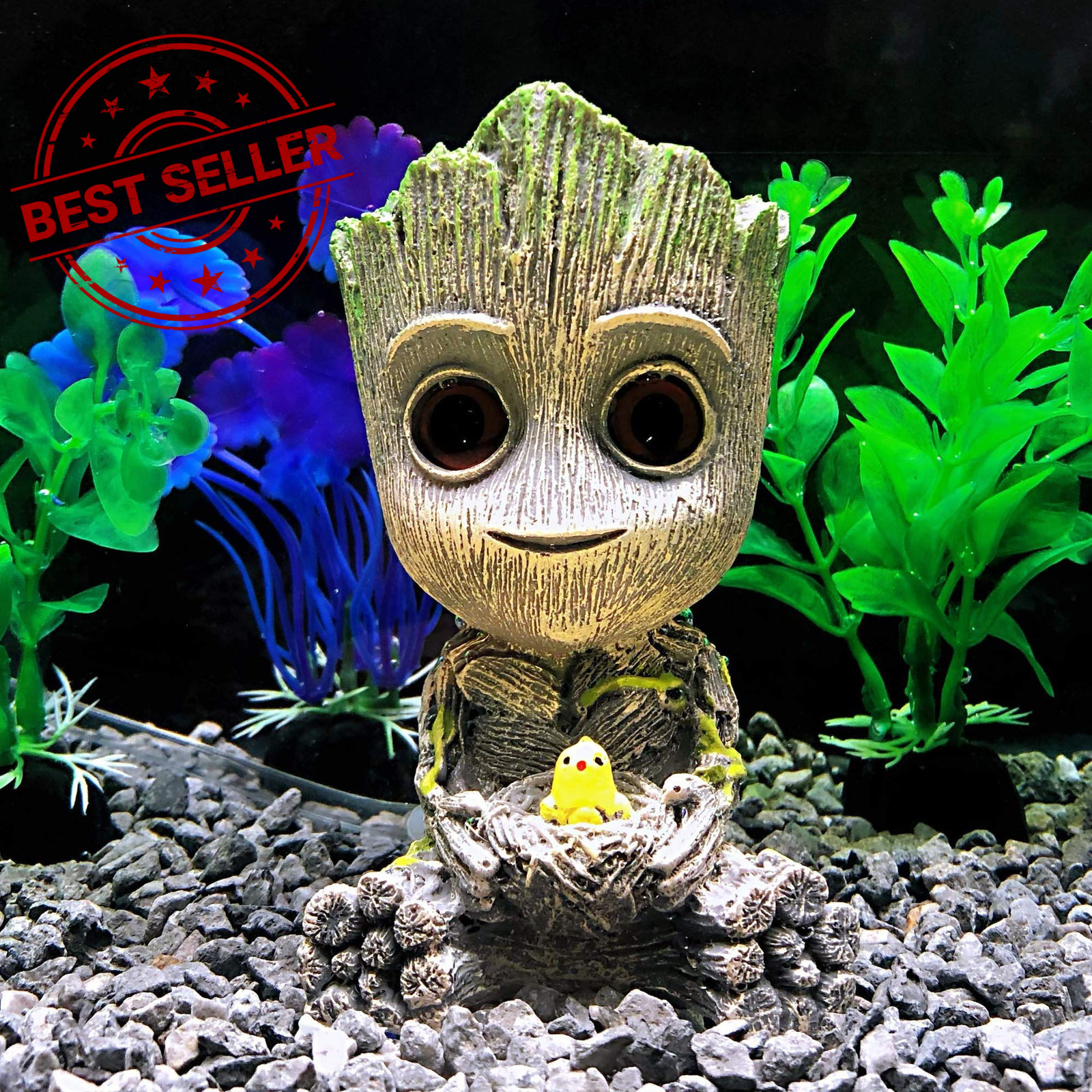AnxunJim Aquarium Groot Air Bubbler Decorations Fish Not specified, Brown