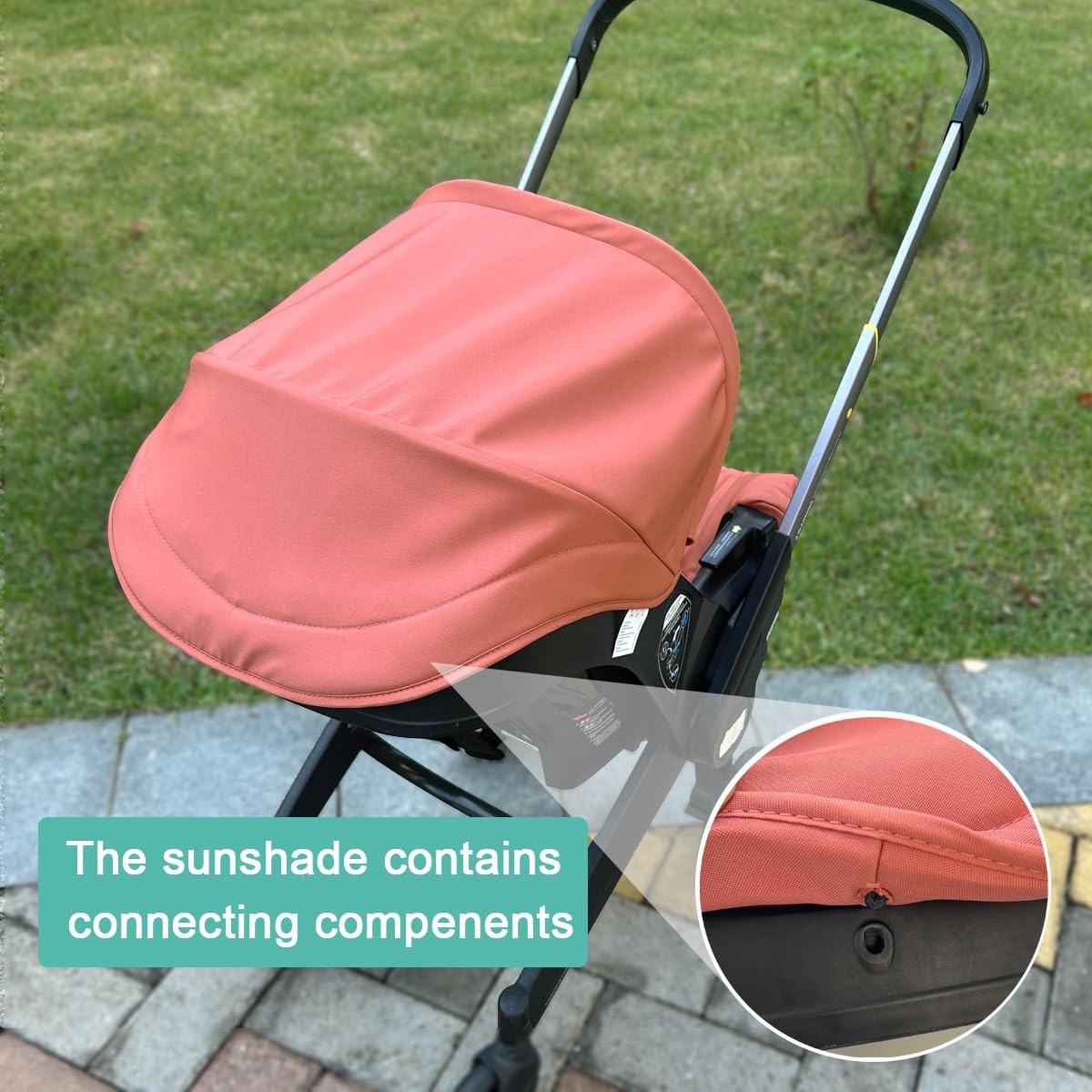 Feliliber Stroller Canopy Coral red