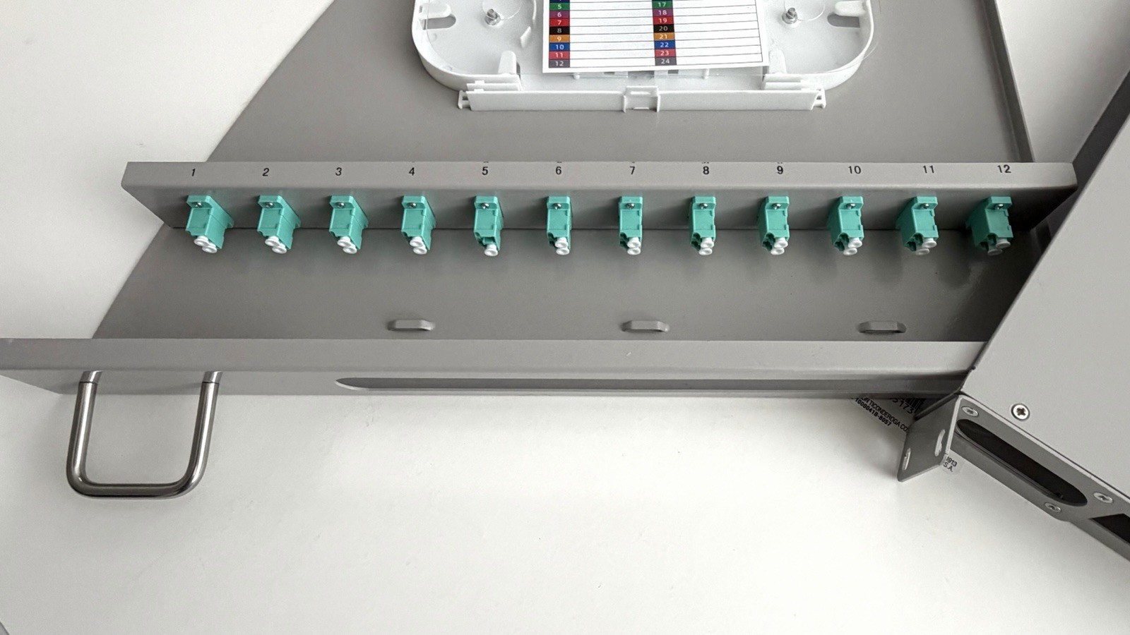 12 SC/APC Duplex Fiber Optic Patch Panel 1U Sliding Rack Mount w/ Splice Tray