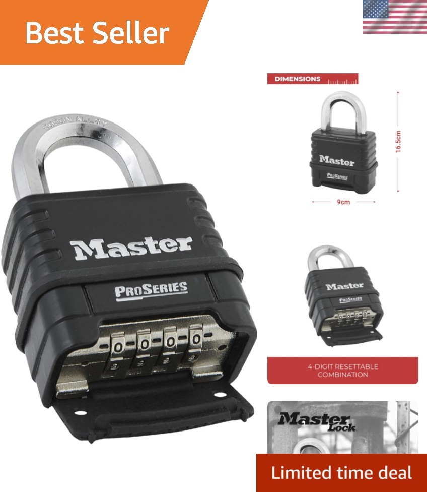 1178 Combination Padlock, Bottom, Black/Silver