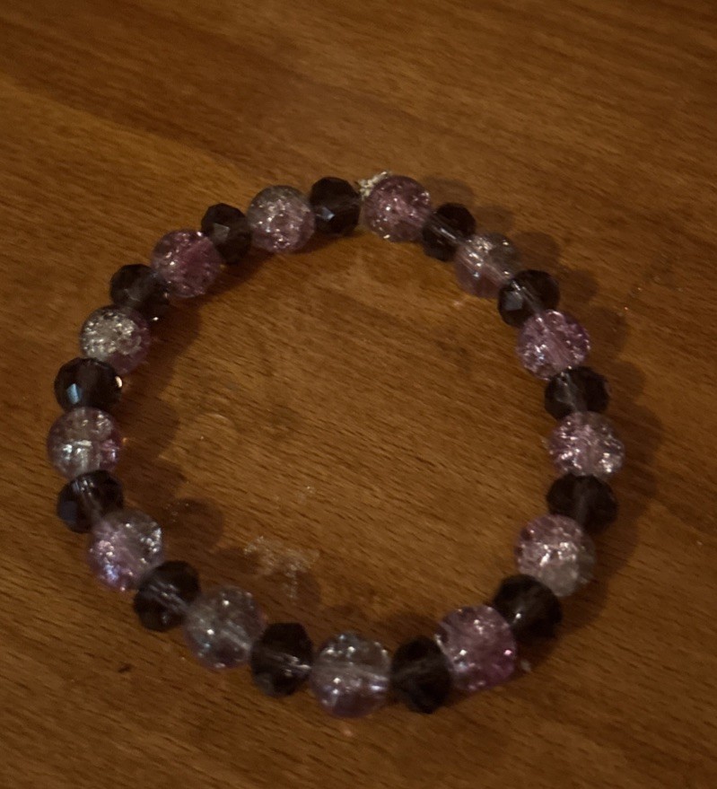 Handmade Dark Purple Beaded Bracelet