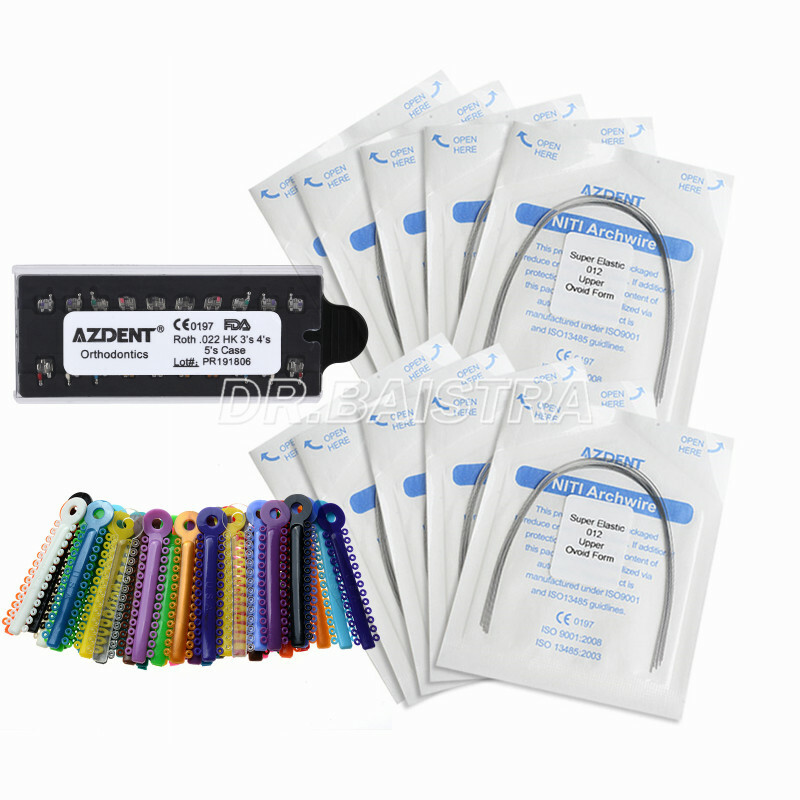 Dental Orthodontic Braces Kit 0.022 Roth Brackets NiTi Arch Wire Ligature Ties