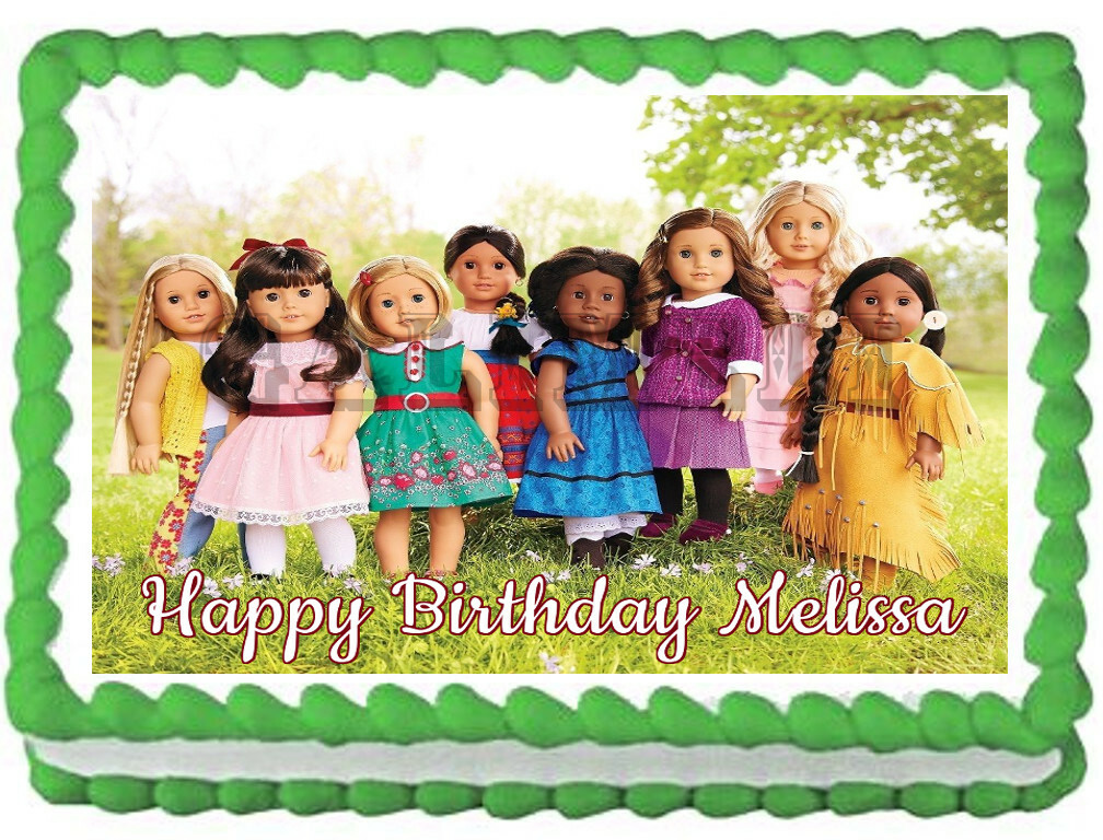 AMERICAN GIRL DOLLS Edible Party cake topper image