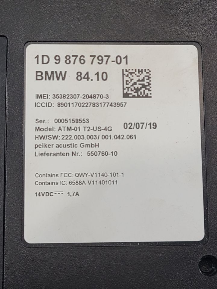 Used Telematics Interface Module fits: 2020 Mini COOPER Communication telematics