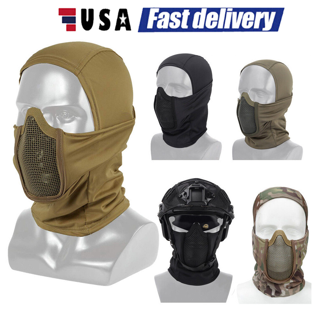 Tactical Breathable Mesh Face Mask Airsoft Paintball Hunting CS Helmet Liner Cap