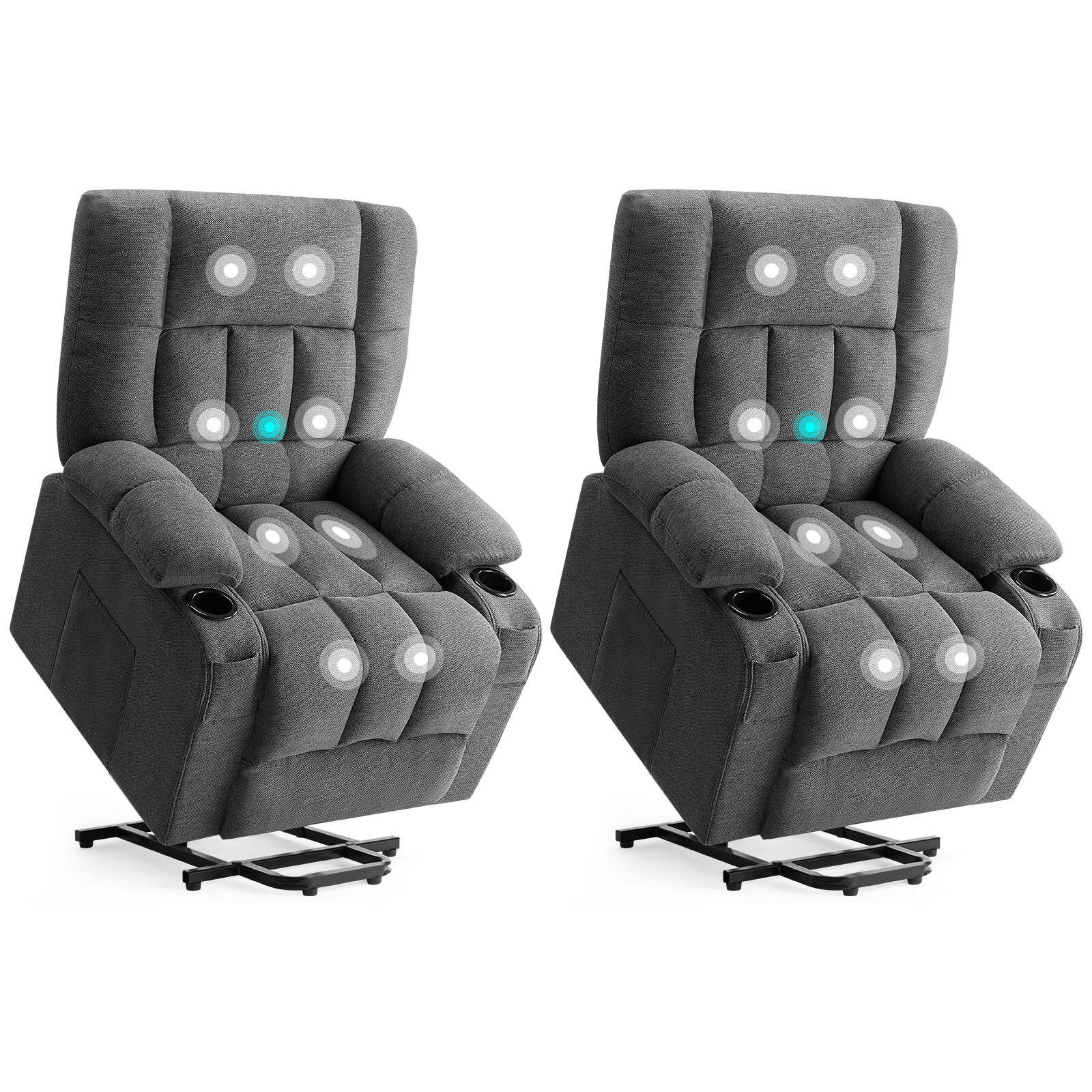 Elderly Motor Power Lift Recliner Sofa w/Massage&Heat Electric Lazy Lounge Chair