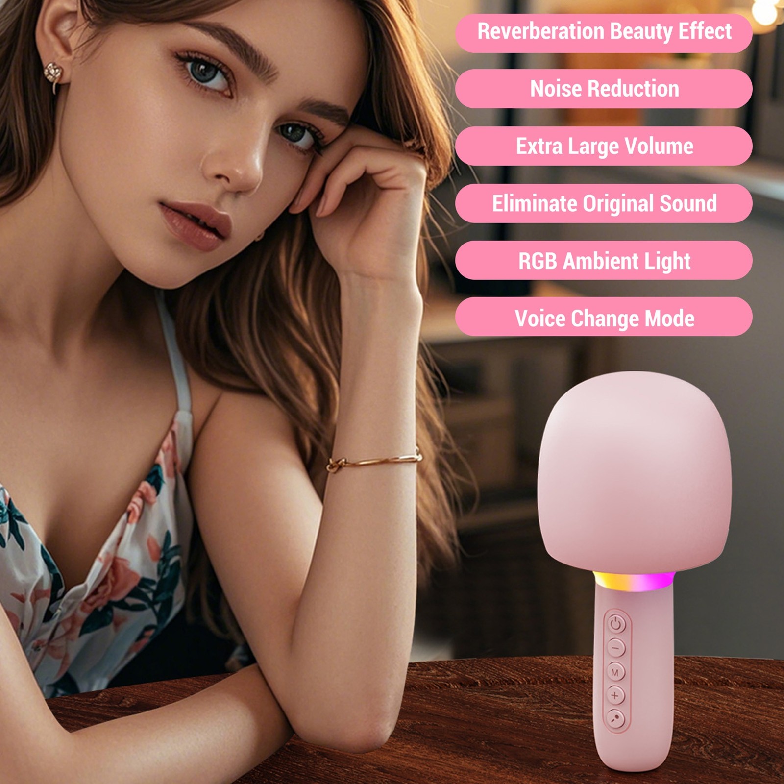 Wireless Bluetooth Karaoke Microphone Machine Portable Handheld Mic Speaker IVUO