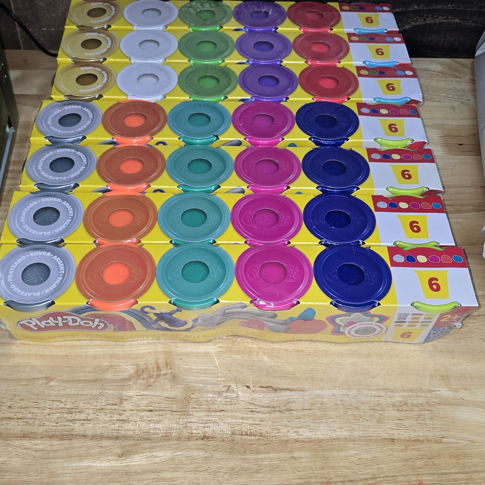 Play-Doh Lot 42 Unopened Cans Assorted Colors Gold Silver Bulk Classroom Daycare