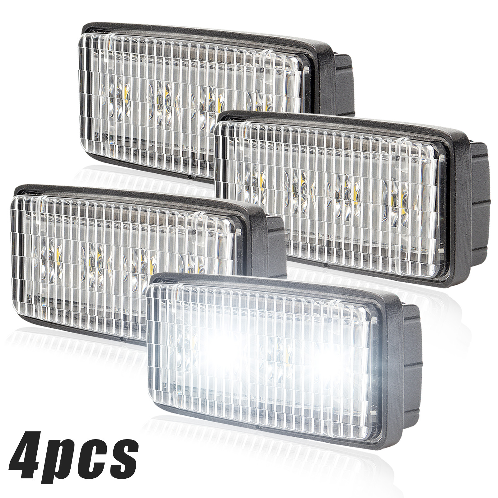 4pc LED Upper Cab Light Fits For Deere 6000 Series: 6200, 6300, 6400, 6500