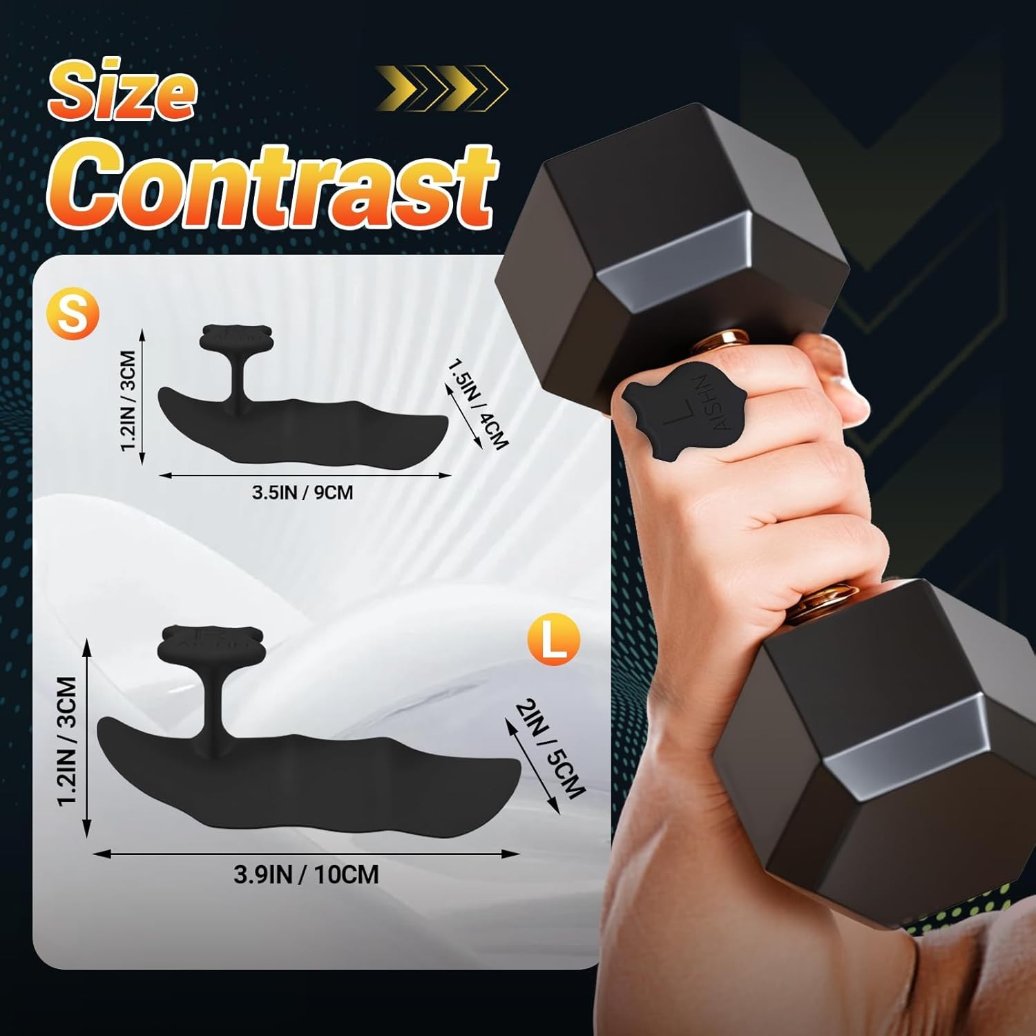 2Pcs Anti-Slip Silicone Hand Weight Grip for Deadlifts,Gym Grips,Weight Lifting