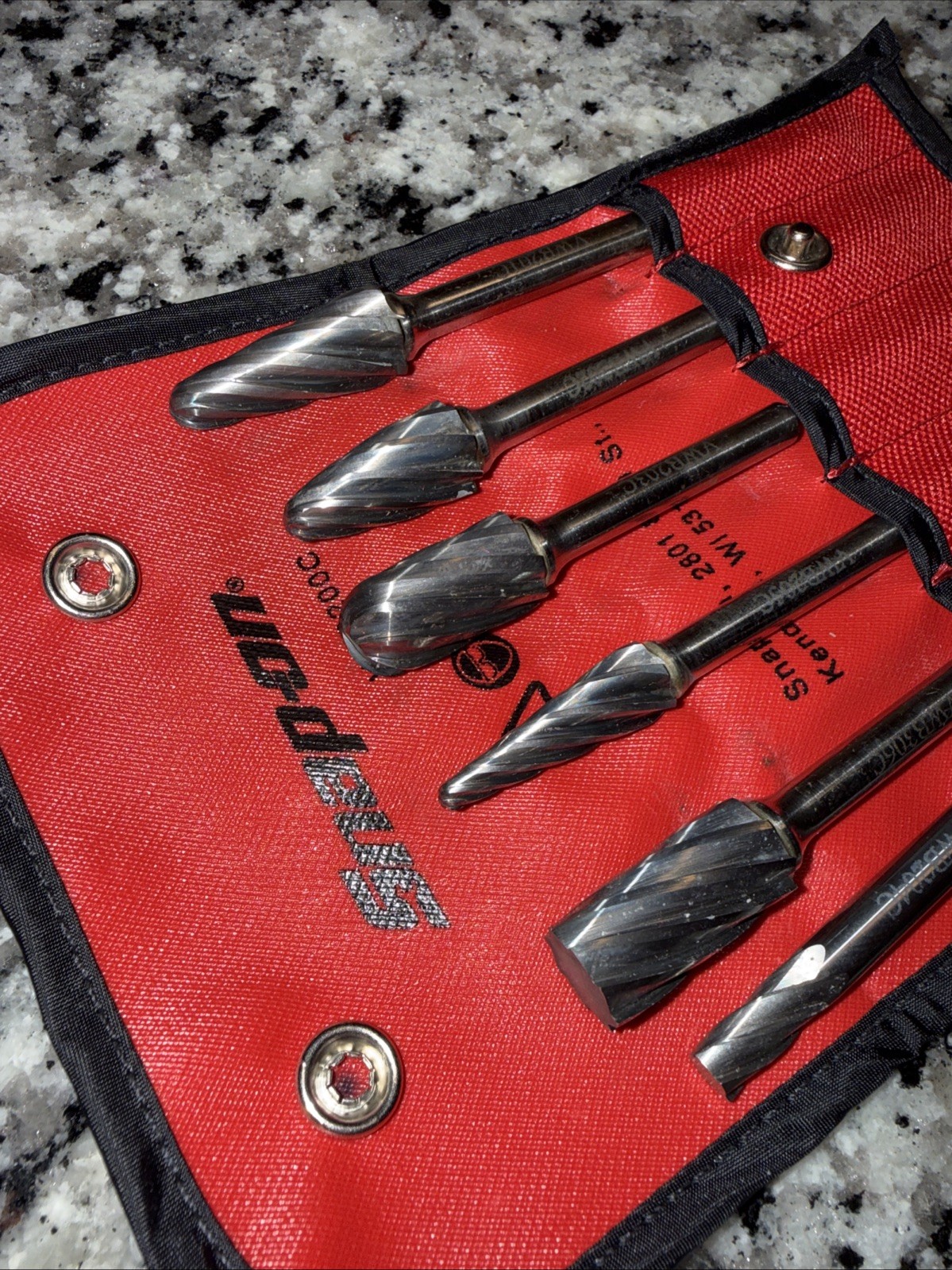 Snap-On VWB200C 6 pc Wide Fluted Carbide Burr Set