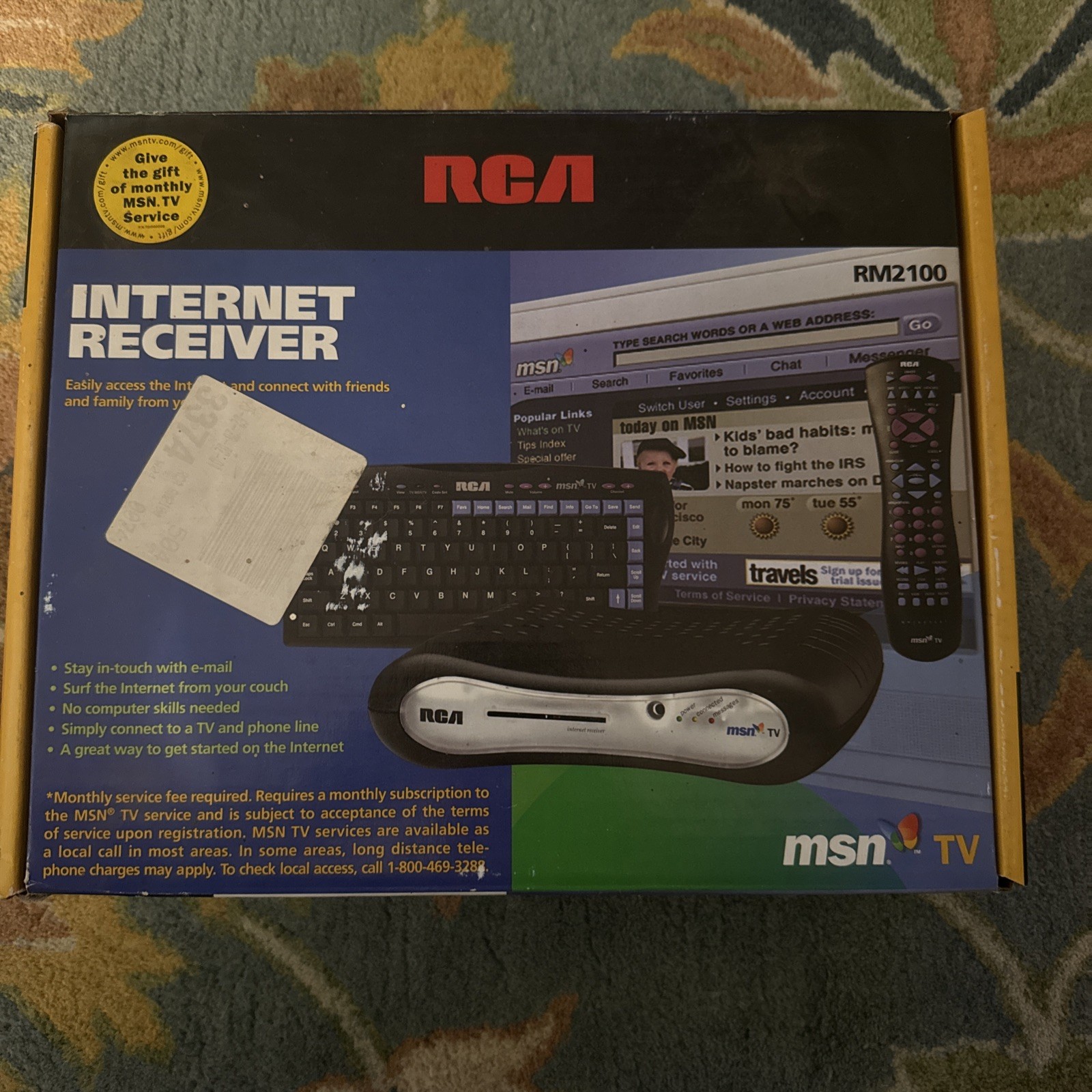 RCA MSNTV WebTV Internet Reciever Appliance Model # RM2100 NEW
