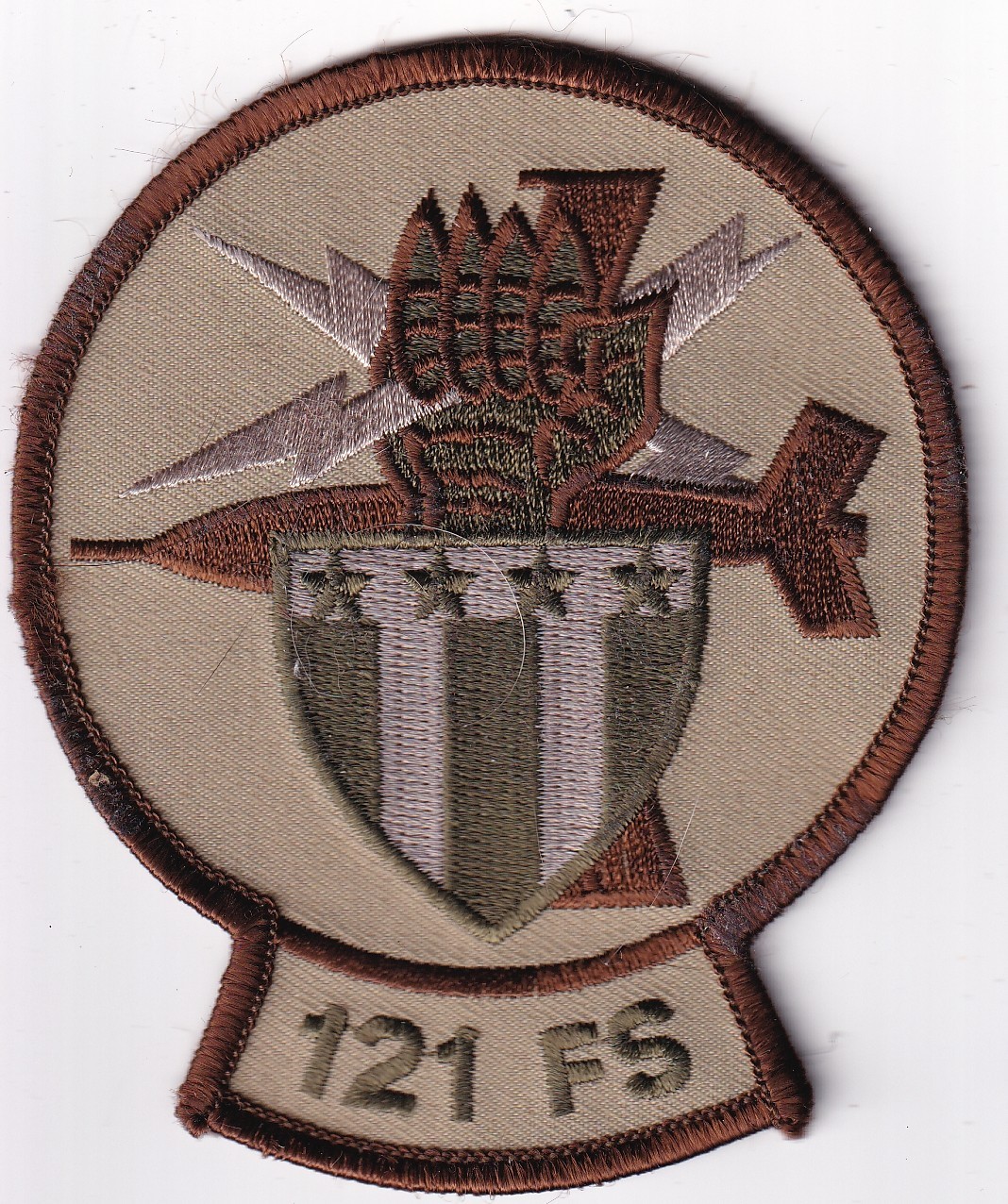 121st Fighter Squadron patch early GWOT muted tan USAF US Air Force