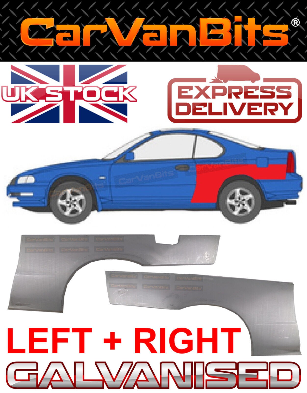 FOR HONDA PRELUDE BB 92-96 REAR WHEEL ARCH WING FENDER REPAIR PANEL PAIR N/S+O/S