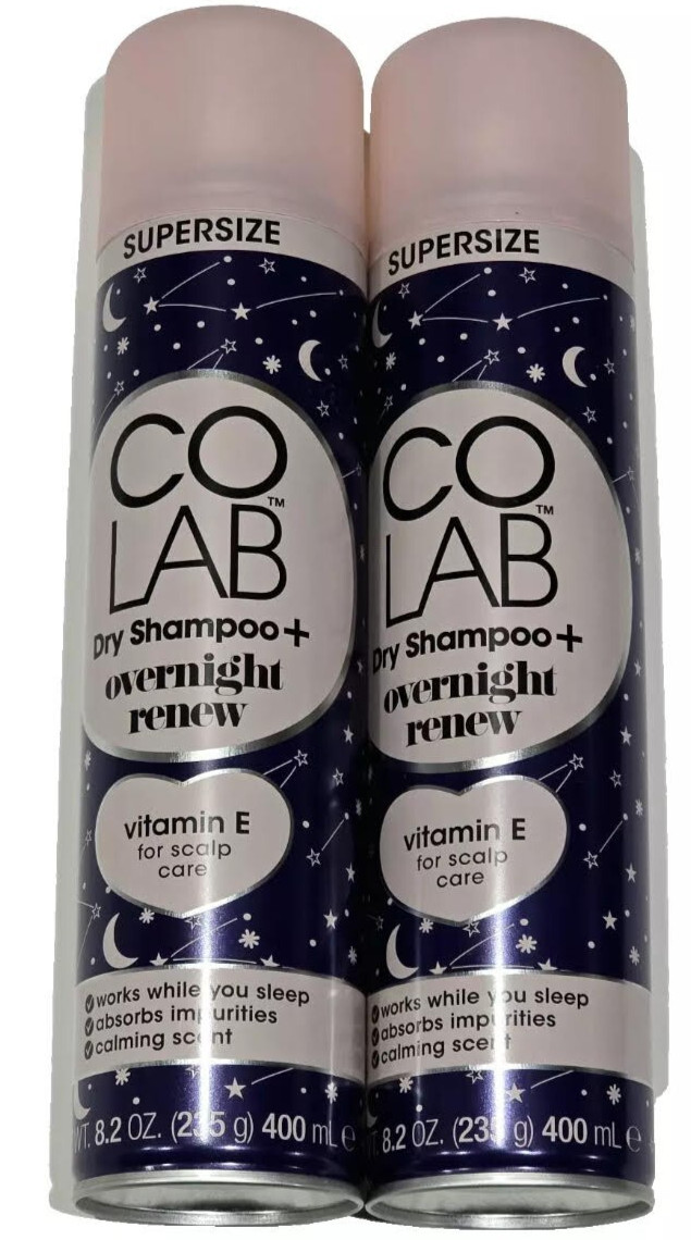 2 Pack Co Lab Dry Shampoo Overnight Renew Vitamin E Scalp Care Calming Scent 8oz