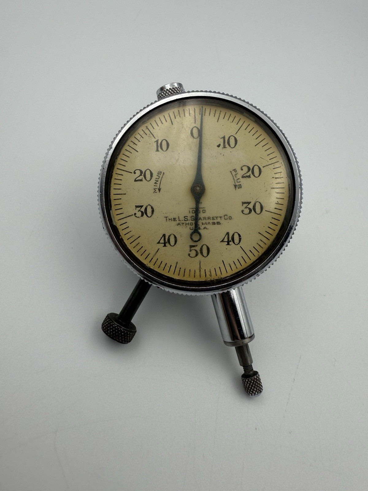 Vintage L.S. Starrett Dial Indicator 1" Travel Athol Mass USA Machinist