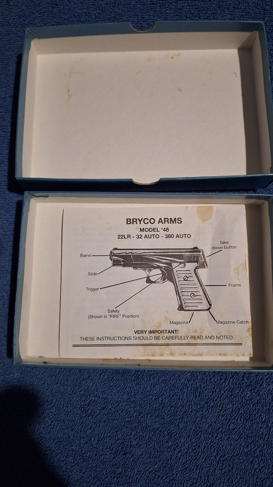 Bryco Arms '48 Cardboard Pistol Box w/ Papers