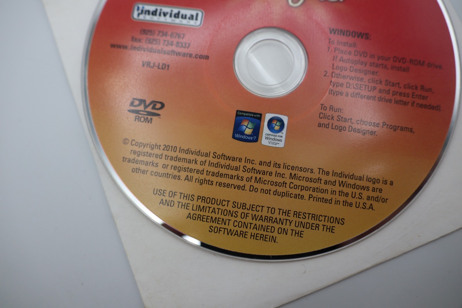 Logo Designer By Individual Software For Windows- Disc only. Dut's Deals