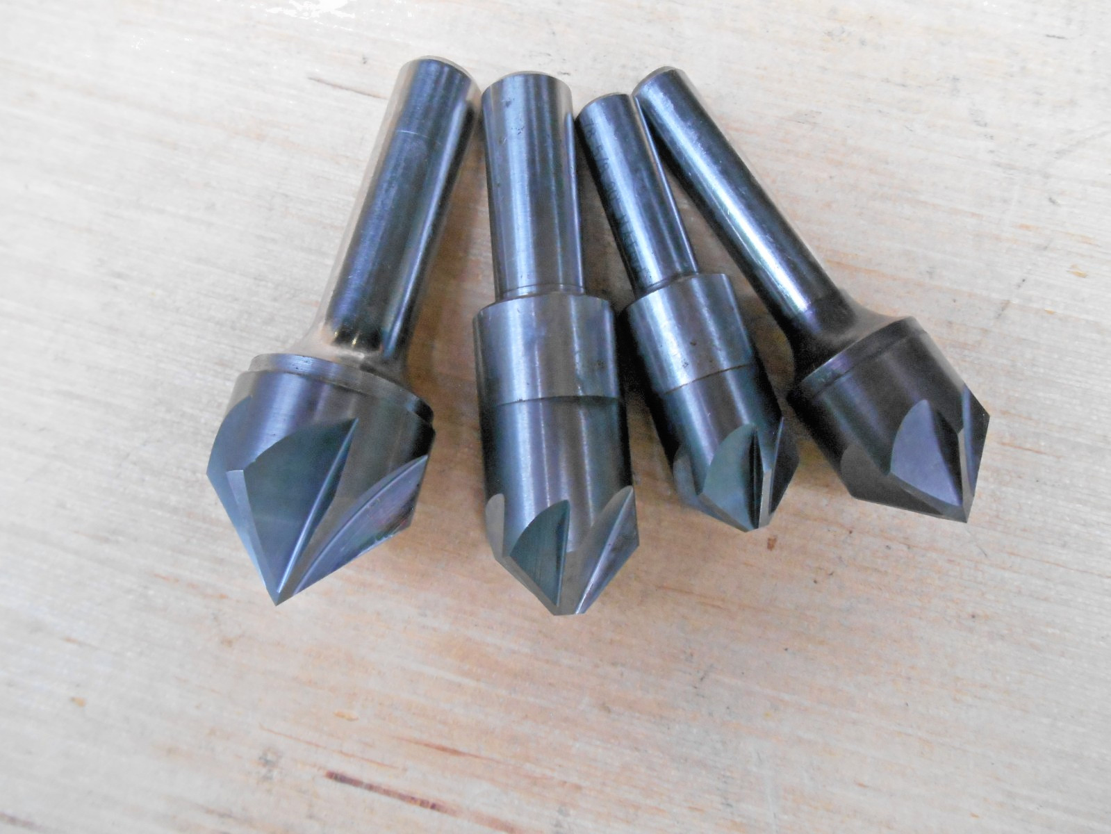 MULTI FLUTE CARBIDE COUNTERSINK LOT , 90 DEG. 5/8 ,3/4 ,1" , LOT OF 4