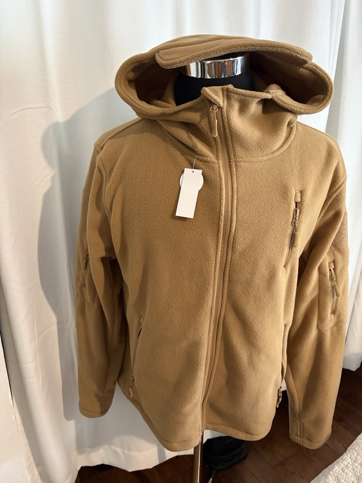 Large Baerskin Tactical Hoodie desert tan w/ 10 secure pockets for max storage