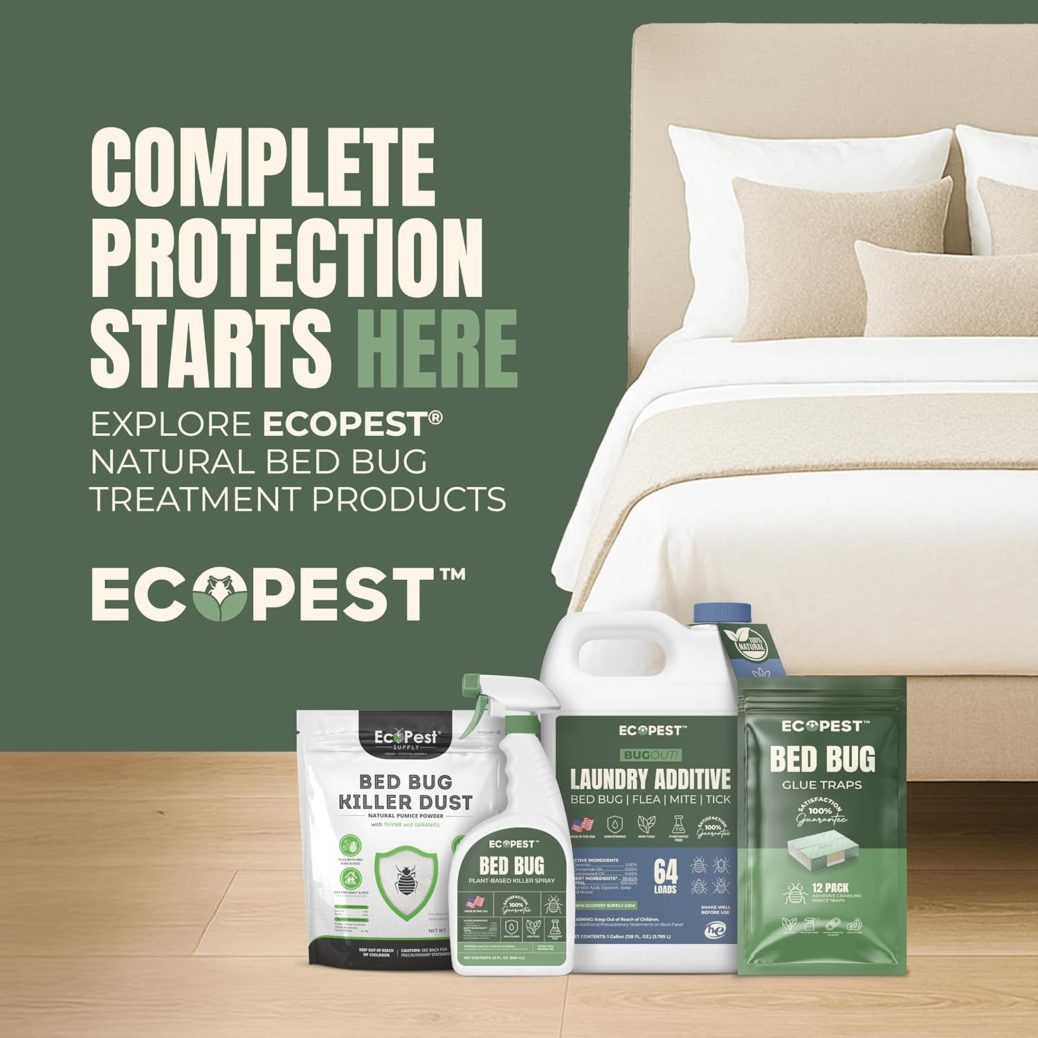 Bed Bug Interceptors – 4 Pack | Bed Bug Blocker (XL) Interceptor Traps (White) |