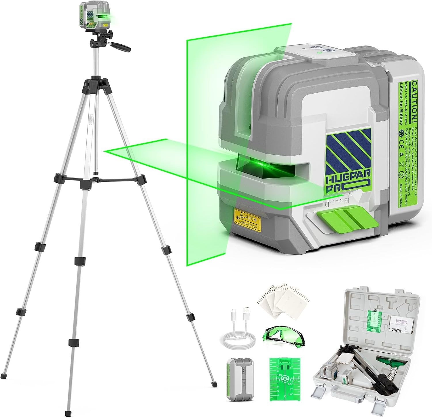 Laser Level with 55-Inch Tripod, 150Ft Self Leveling Green Lazer Leveler Tool wi