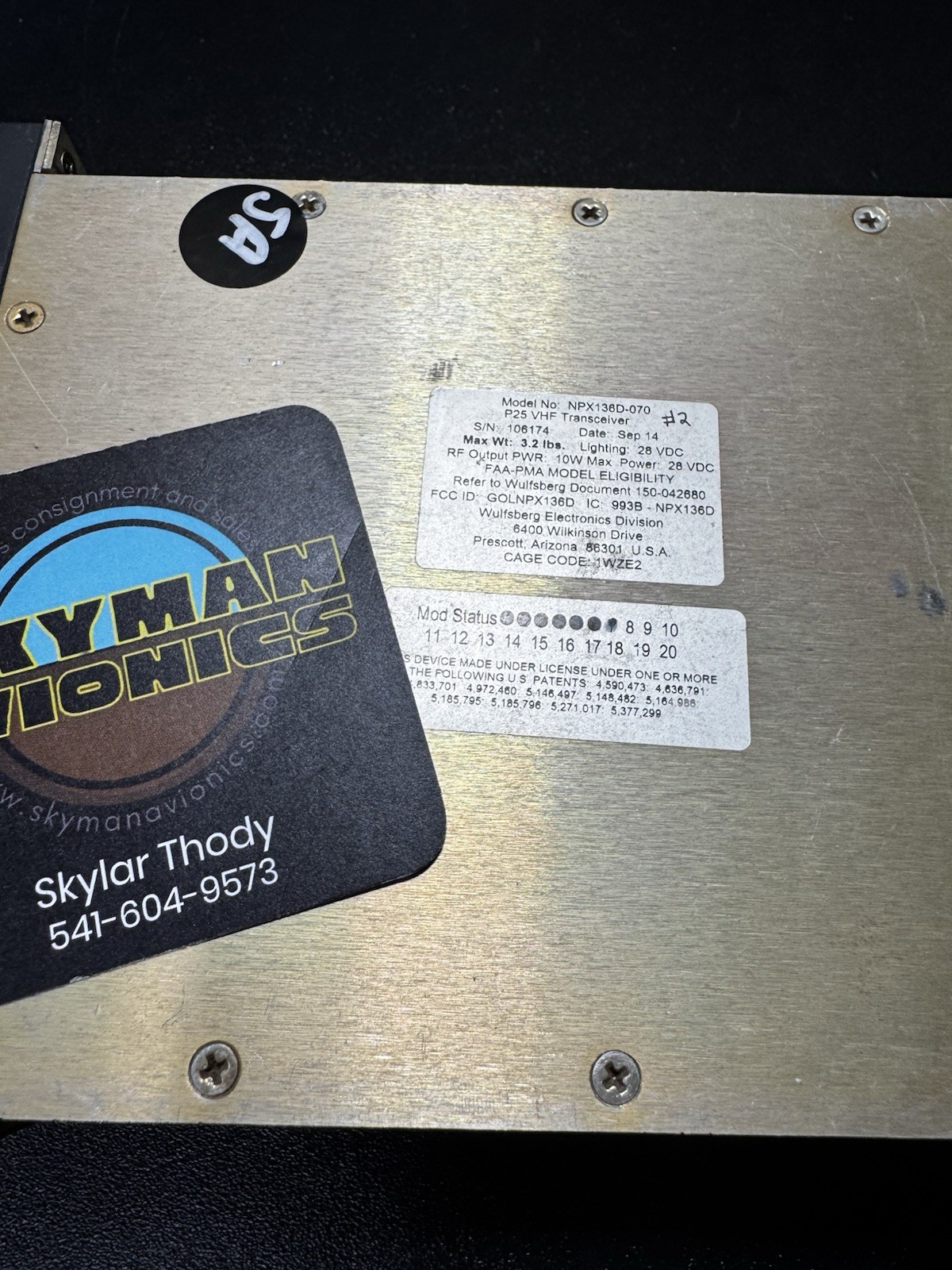 NAT NPX 136D VHF Transceiver - Needs Repair