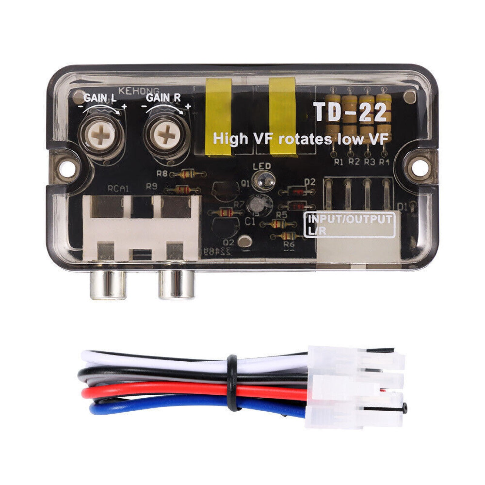 Plastic&Metal Car Stereo Audio RCA Speaker Level Converter Adapter Regulator