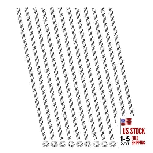 24Pack M3×250mm Length Threaded Rods with Hex Nuts,12Pcs M3×250mm 304
