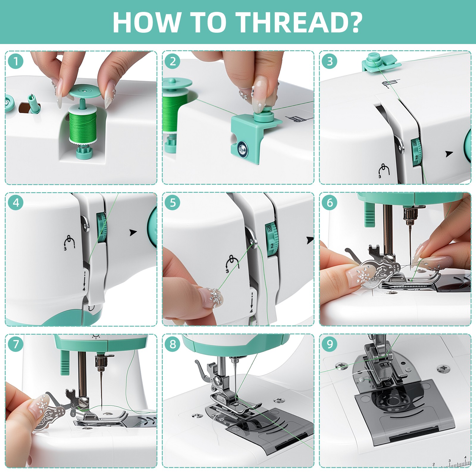 Portable Electric Sewing Machine Crafting Mending Machine 12 Built-In Stitches U