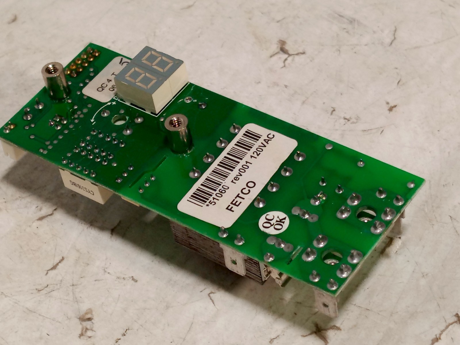 FETCO 51060 control board PCB assembly, 120VAC coffee brewer controller as shown