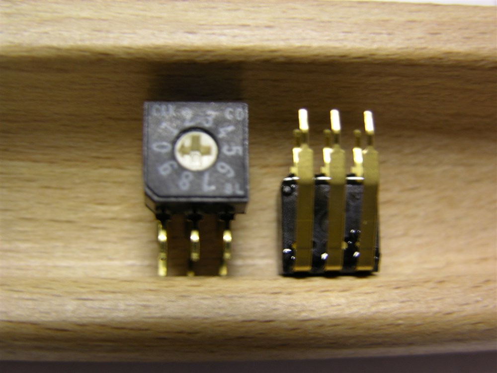6 C&K CD10RM0AB 10 Position BCD Flush R/A 8mm DIP Coded Rotary Switches