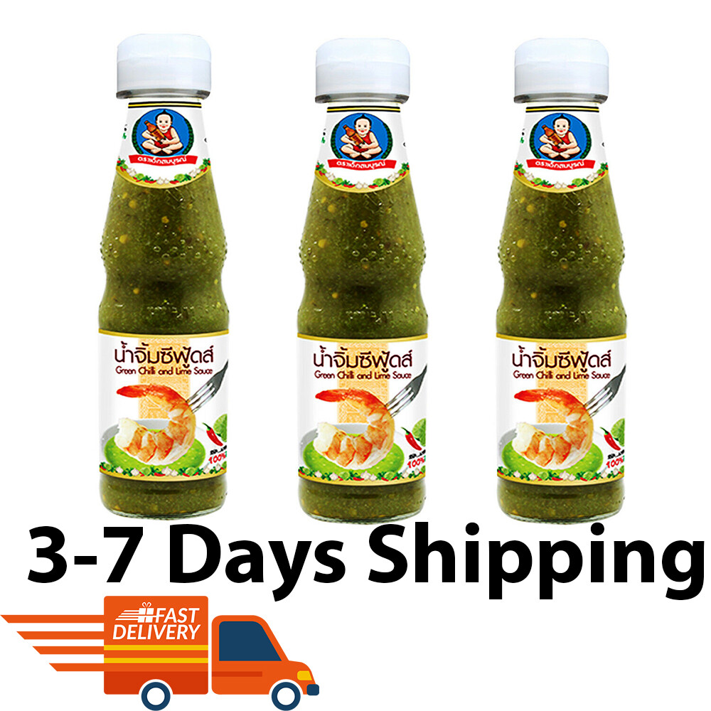 3x Healthy Boy Seafood Dipping Sauce Thai Cuisine Chilli Lime Spicy Sour 165 g.