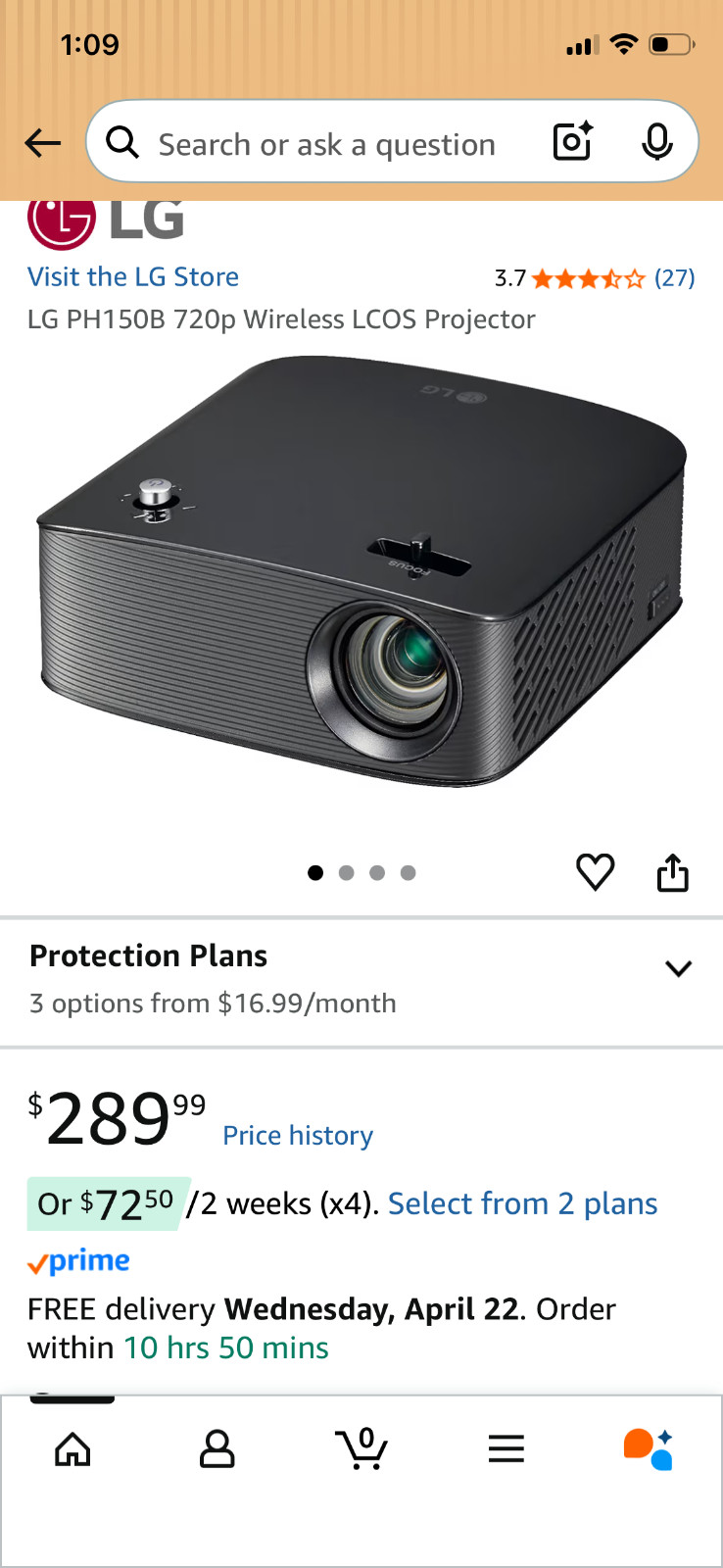 IG Cine Beam projector, black