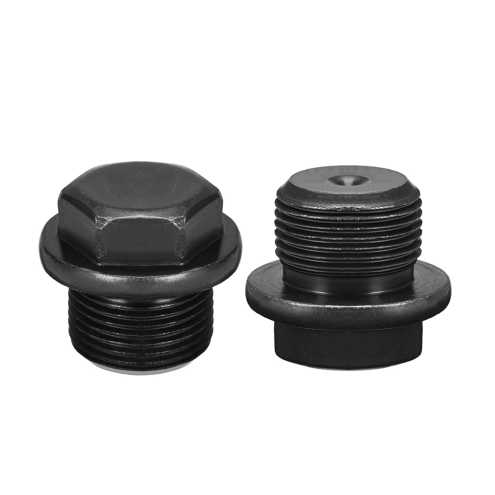 Outer Hex Head Socket Pipe Fitting Plug M22x1.5 Male Thread Carbon Steel 2Pcs